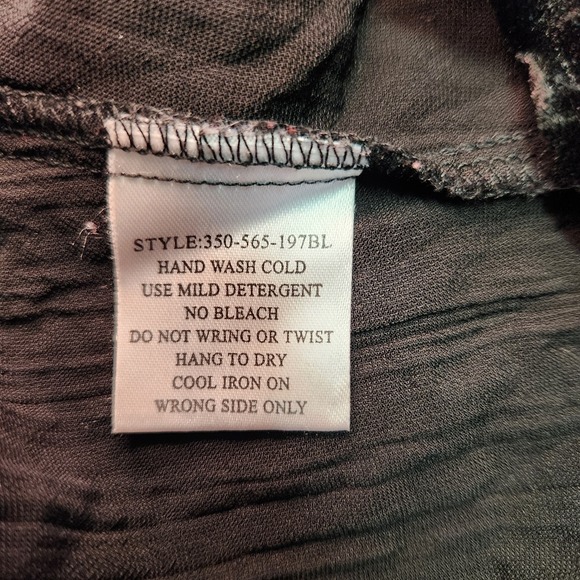 Roper Fancy Western Shirt XL Black Velvet Embroidered Rhinestone Pearl Snap - Picture 7 of 10